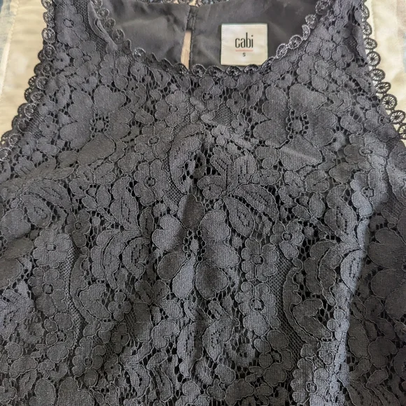 CAbi Black Lace Detail Top - Picture 6 of 7